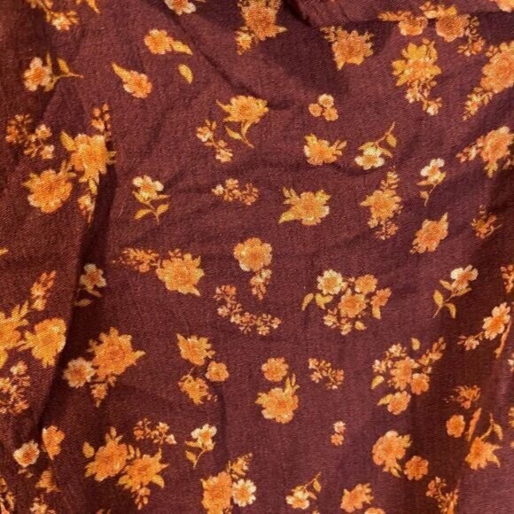 Hippie Rose Women's One Shoulder Tops Plum Ditsy Ruffle Crop Top - Picture 5 of 5